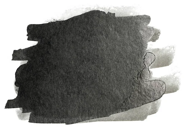 Salpicaduras Negras Abstractas Sobre Papel Acuarela Blanco Imagen Monocromática Aislada — Foto de Stock