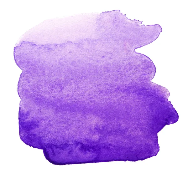 Violett Blå Akvarell Fläck Vit Handritade Element Fotografering Textur Stänk — Stockfoto