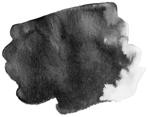 Abstrakte Schwarze Spritzer Auf Weißem Aquarellpapier Monochromes Bild Isoliert — Stockfoto