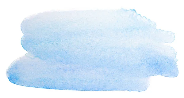 青の水彩絵の具を白に塗ります 手描きの要素 紙に写真のテクスチャスプラッシュペイント テキストの背景 — ストック写真