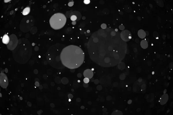 Χιόνι Bokeh Υφή Μαύρο Φόντο — Φωτογραφία Αρχείου
