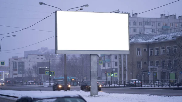 Billboard Screen Mock Promotional Poster Mockup Street — Stock Photo, Image