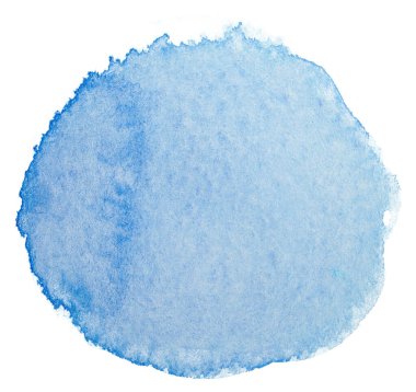 Mavi suluboya lekeli suluboya lekeli daire şekilleri. Suluboya dokusu