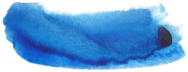 beyaz arkaplanda suluboya mavi çizgili fırça