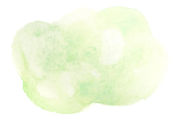 Texture Aquarelle Tache Aquarelle Verte Isolé Sur Fond Blanc — Photo