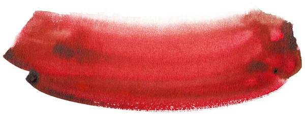 Acquerello Macchia Rossa Sfondo Bianco — Foto Stock