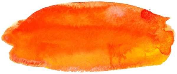 Akwarela Plama Pomarańczowy Baner Białym Tle — Zdjęcie stockowe