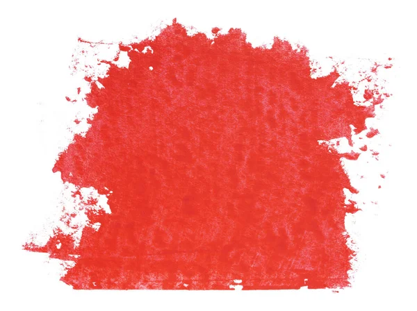 Абстрактний Елемент Текстури Акрилового Червоного Пензля Ізольовані Білому — стокове фото