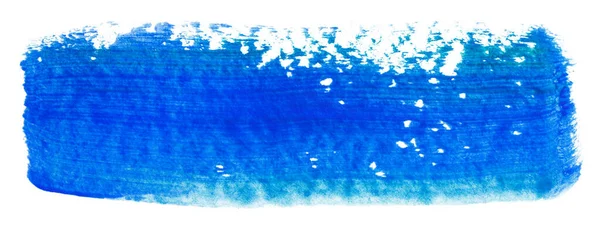 Coup Pinceau Abstrait Acrylique Bleu Isolé Sur Blanc — Photo