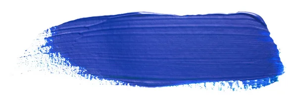 アブストラクトアクリル青ブラシストローク 白に隔離された — ストック写真