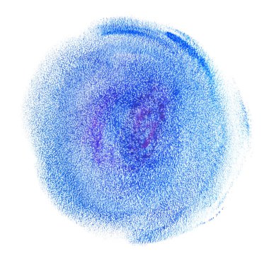 Dokuma kağıdındaki leke mavisi daire, boyanmış boya kalemleri.