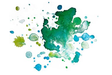 yeşil suluboya lekesi