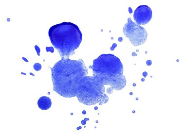 Dökülen suluboya boya lekesi mavi