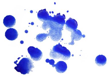 Dökülen suluboya mavi boya lekesi