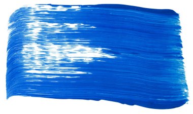 Beyaz arkaplandaki akrilik mavi leke elementi izole edildi