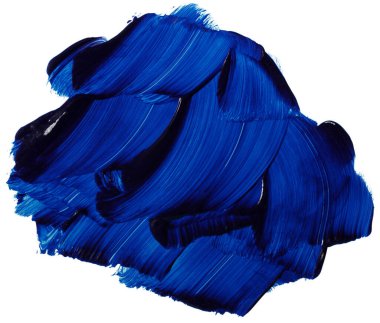 Beyaz arkaplandaki akrilik mavi leke elementi izole edildi