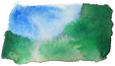 Soyut izole edilmiş suluboya lekeleri. Kağıt tasarımı için element