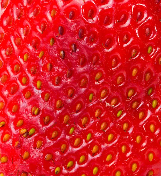 Makroaufnahme Der Oberfläche Einer Erdbeere Dent Verdorben — Stockfoto