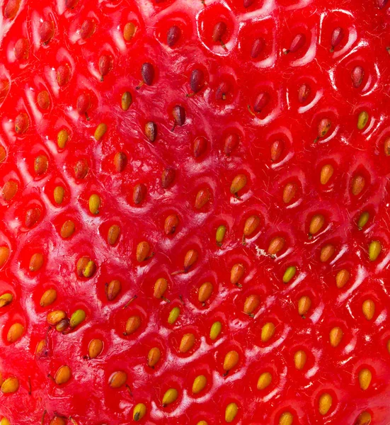 Macro Foto Superfície Morango Dent Estragado — Fotografia de Stock