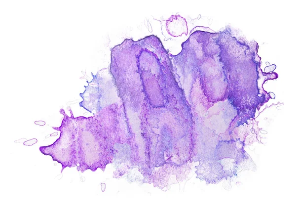 Фиолетовое Акварельное Пятно Брызги Бумаге — стоковое фото