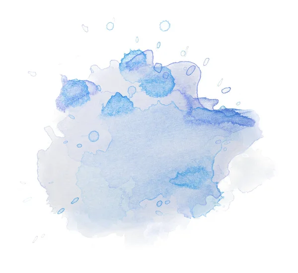 Blauer Aquarellfleck Spritzer Auf Papier — Stockfoto