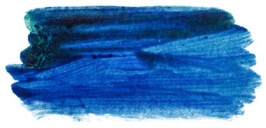 Beyaz arkaplan üzerinde mavi suluboya leke