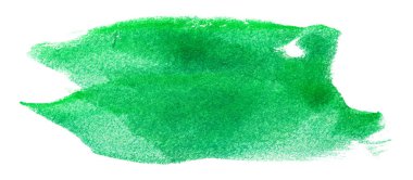 Kağıda elle çizilmiş suluboya yeşil leke.