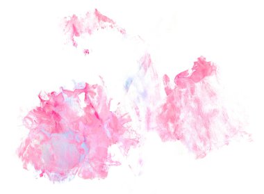 Elle çizilmiş pembe akrilik boyalar kağıda bulaşmış..