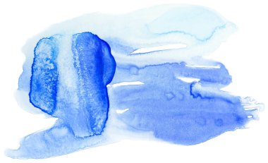 Soyut renkli lekeli suluboya afişi mavisi