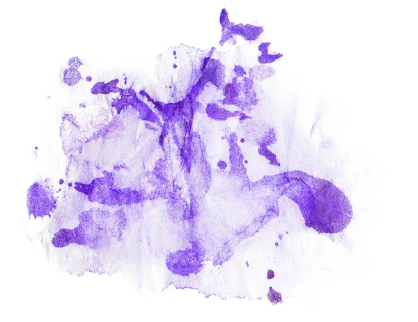 Mancha Violeta Aquarela Desenhada Mão Sobre Papel Isolado Sobre Fundo — Fotografia de Stock