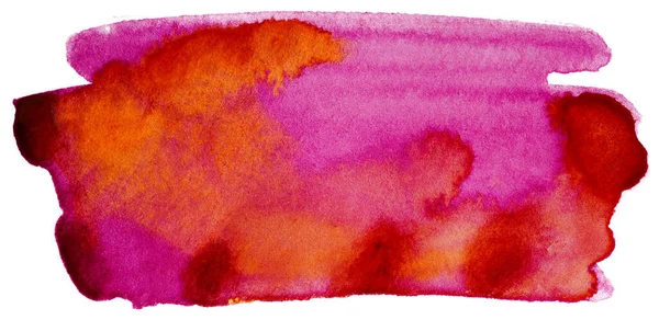 Streszczenie Kolorowe Plamy Akwarela Baner Czerwony Pomarańczowy Tekstury Tło — Zdjęcie stockowe