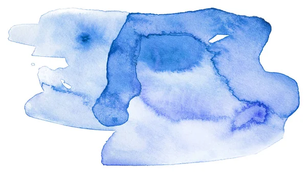 Aquarelle Aquarelle Aquarelle Pintar Arte Azul Abstrata Sobre Branco Isolado — Fotografia de Stock