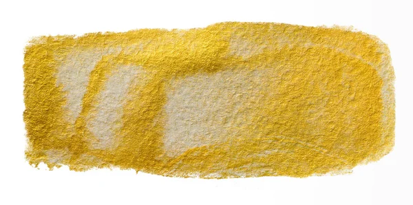 Mancha Pintura Brillante Oro Amarillo Con Textura Papel Sobre Fondo —  Fotos de Stock