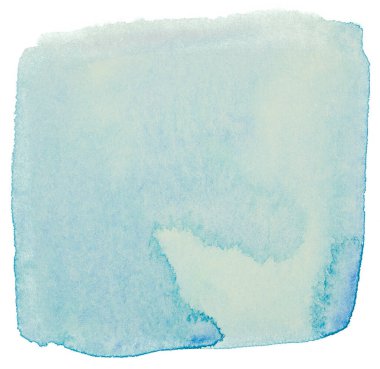 beyaz arkaplanda izole edilmiş suluboya mavi element lekesi