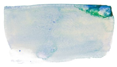 İzole edilmiş beyaz arkaplan üzerindeki suluboya mavi leke