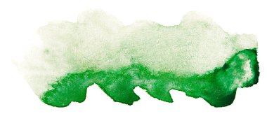 İzole edilmiş beyaz arkaplanda suluboya yeşil leke