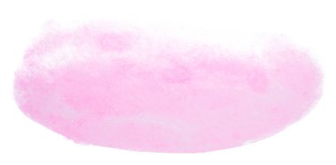Suluboya pembe leke. İzole edilmiş beyaz arkaplandaki kağıt fotoğraftaki suluboya dokusu