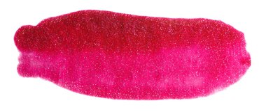 Suluboya kırmızı leke. İzole edilmiş beyaz arkaplandaki kağıt fotoğraftaki suluboya dokusu