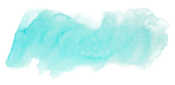 Tache Aquarelle Couleur Aquamarine Pâle Pastel Abstraite Avec Texture Sur — Photo