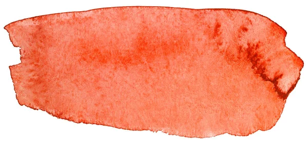 Beyaz Arkaplanda Kırmızı Turuncu Suluboya Lekesi — Stok fotoğraf