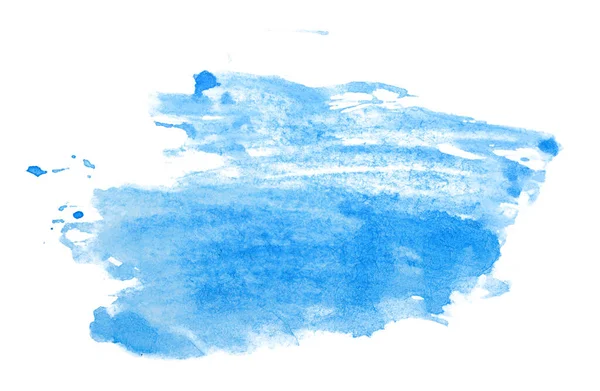 Aquarela Elemento Mancha Azul Textura Aquarela Foto Papel Fundo Branco — Fotografia de Stock