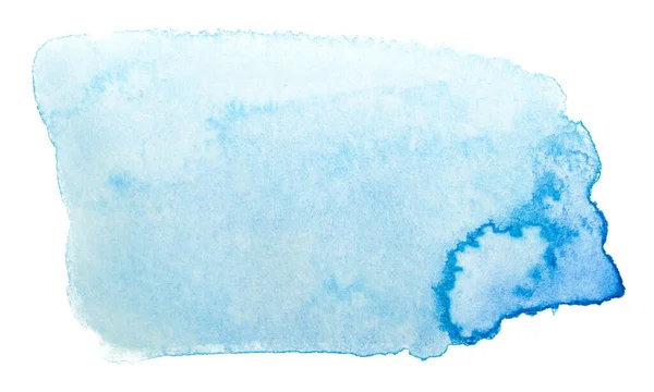 Elemento Macchia Blu Acquerello Texture Acquerello Carta Foto Sfondo Bianco — Foto Stock