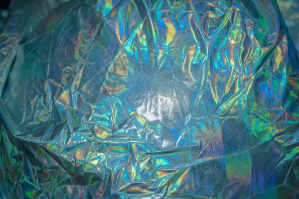 Iriserende Stof Trendy Doek Holografische Achtergrond Chromatische Ontleding Van Kleur — Stockfoto