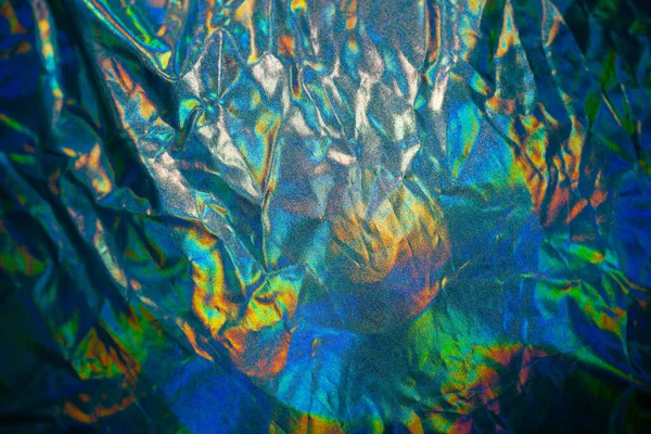 Žhnoucí Látka Módní Látkové Holografické Pozadí Chromatický Rozklad Barvy — Stock fotografie