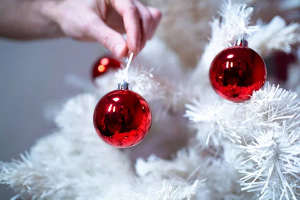 Christmas Decorations White Tree — Stock Photo, Image