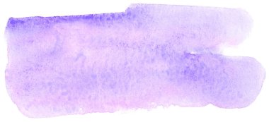 Kağıt üzerindeki suluboya leke Mor beyaz üzerine mor