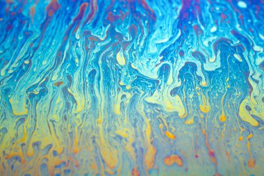 Soyut yanardöner dalga arkaplanı. Sabun köpüğü dokusu