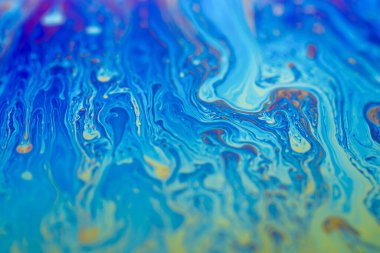 Mavi tonda soyut bir arkaplan. Sabun köpüğü dokusu