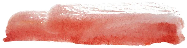 白い背景の孤立した要素に赤い水彩染色 手描き — ストック写真