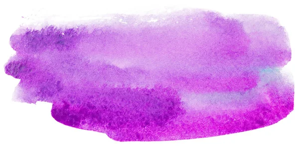 Tache Aquarelle Violette Sur Fond Blanc Élément Isolé Dessiné Main — Photo